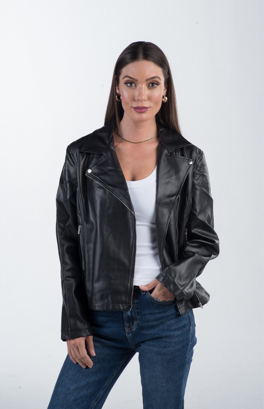 Audra Vegan Leather Moto Jacket