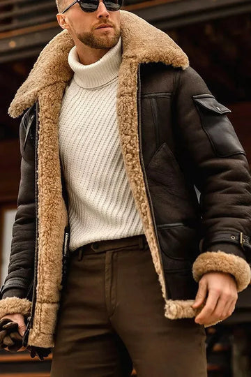 Men's faux shearling winter jacket