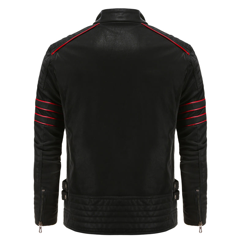 Men's faux leather moto jacket
