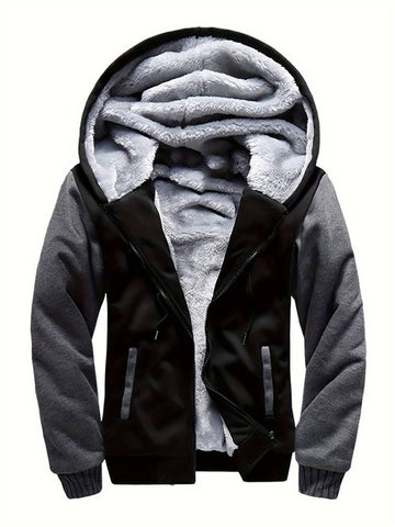 Men's fleece-lined baseball jacket