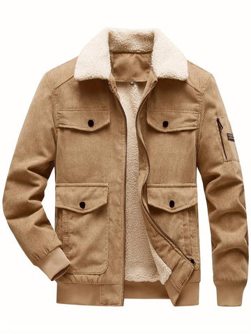 Men's corduroy sherpa-lined jacket