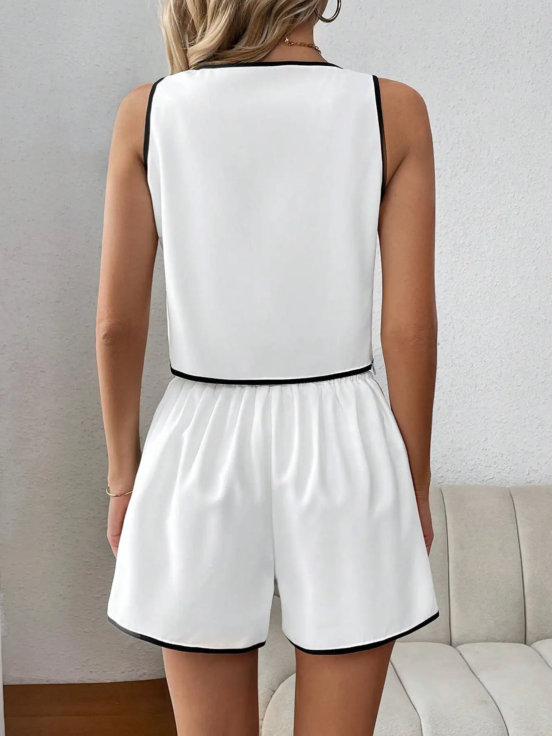 Arwen - contrast piping two piece set