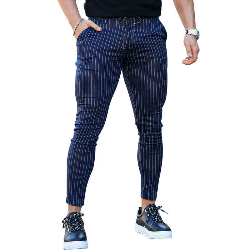 Zeke - skinny striped trousers