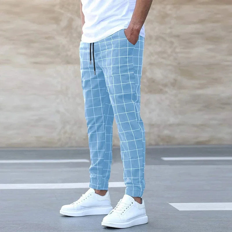 Rex - plaid print trousers