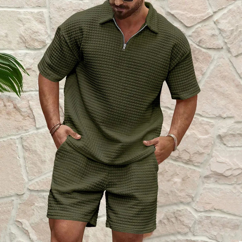 Axl - quarter zip shirt and shorts set