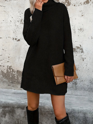 Ada-Rose - Knitted Roll Neck Dress