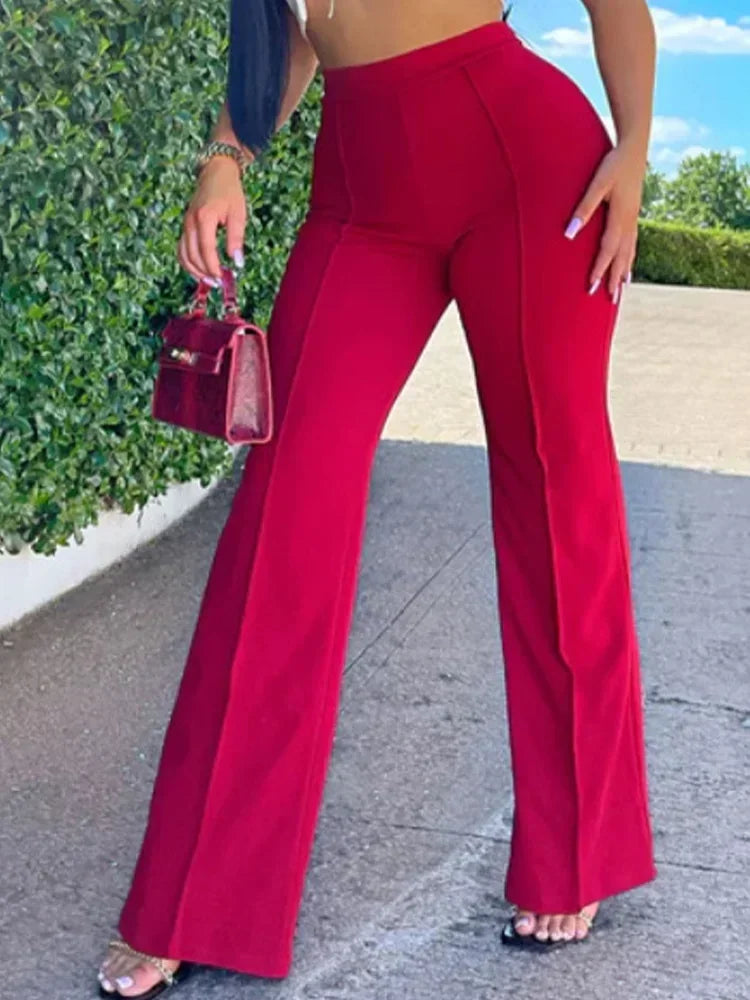 Carina - slim flared trousers
