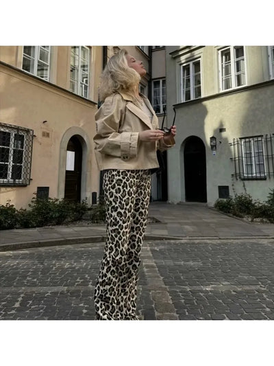 Laura - animal print straight trousers