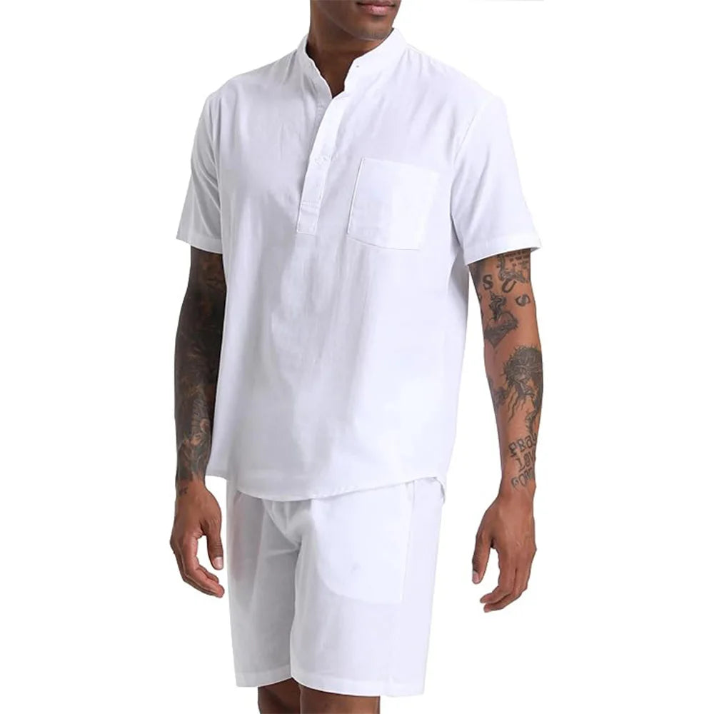 Beckett - henley shirt and shorts set
