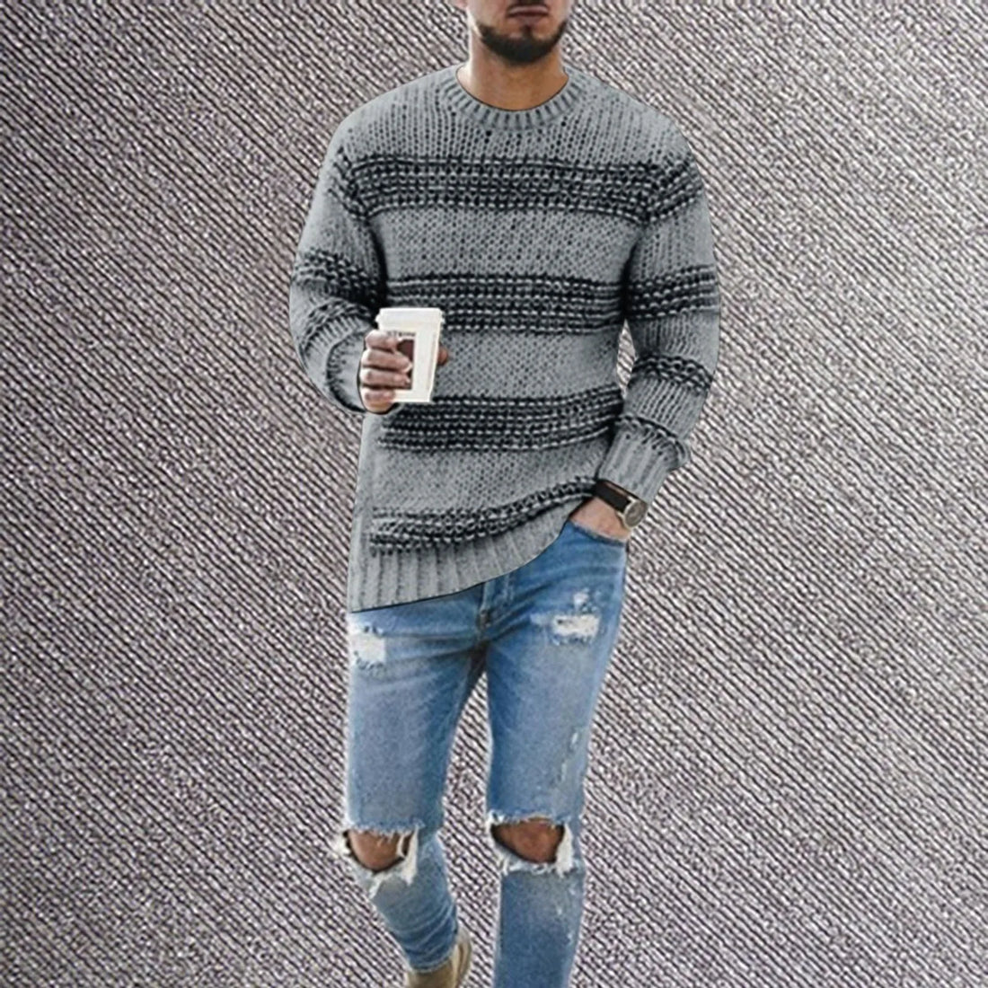 Bowie - stripe knitted jumper