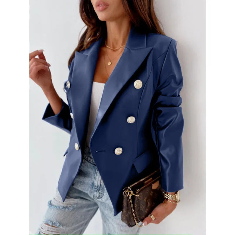 Briar - faux leather button blazer