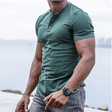 Bennett - button slim t-shirt