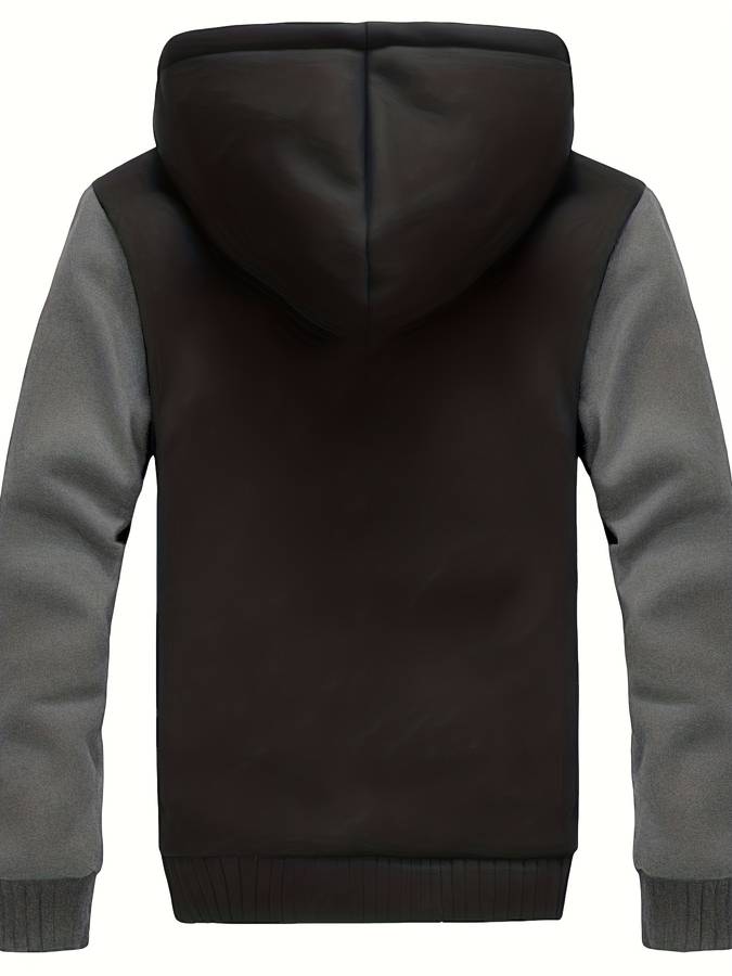 Men's fleece-lined baseball jacket