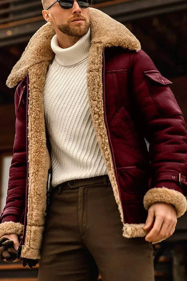Men's faux shearling winter jacket